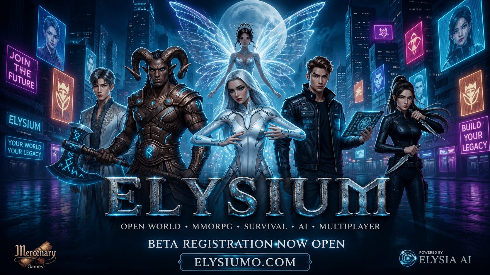 ELYSIUM Game Open World MMORPG key art